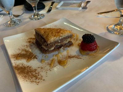 a piece of cake on a plate